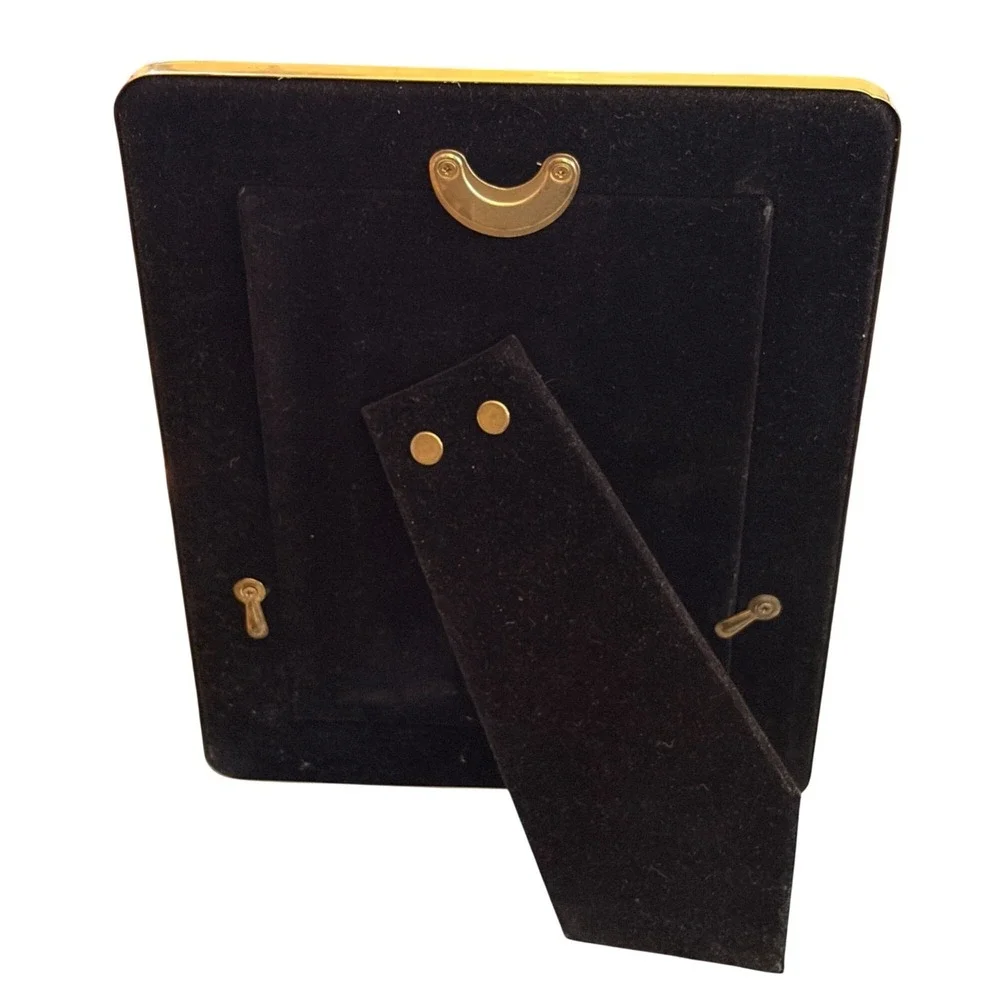 Vintage Picture Photo Frame Brass 5x7 Reflective Hollywood Regency Style‎